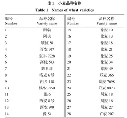 基于主成分分析的高光效小麦品种筛选