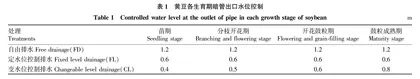 暗管排水条件下黄豆干物质分配特征及氮磷利用研究
