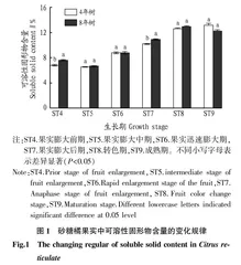 砂糖橘果实品质变化规律研究
