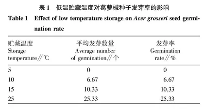葛萝槭种子休眠温度特性研究