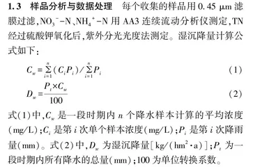 伊犁河谷大气氮湿沉降特征研究——以首府伊宁市为例