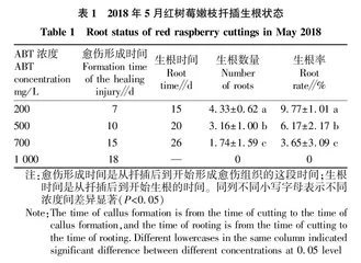  “海尔特兹”红树莓嫩枝扦插技术研究