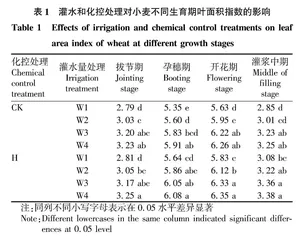 灌水量和喷抗旱剂对小麦生长发育·光合及水分利用率的影响