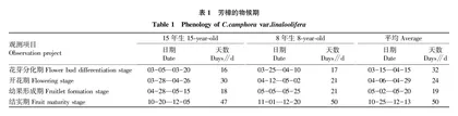 芳樟物候期观察与授粉方式研究