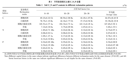 排土场不同复垦模式土壤生态化学计量特征