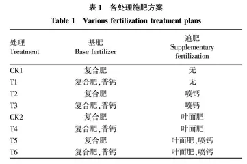 钙肥配施对马铃薯产量•品质和空心的影响