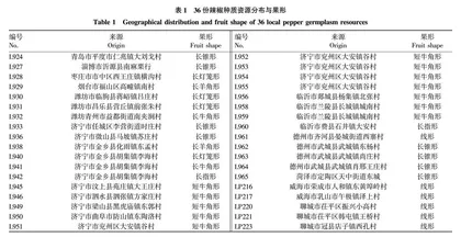不同辣椒种质资源品质性状分析