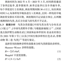 浙江青田鼋省级自然保护区鸟类多样性分析