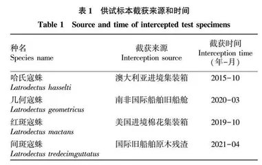寇蛛属部分种类DNA条形码鉴定方法研究
