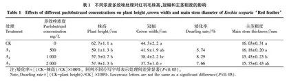多效唑•矮壮素对红叶地肤矮化效果研究