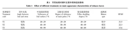 丽江烟区烤烟高可用性上部叶适宜采收期研究
