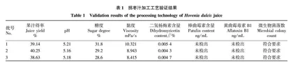 拐枣汁加工工艺及二氢杨梅素含量测定方法研究