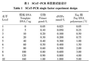海南雷公笋的SCoT-PCR体系优化及有效引物筛选