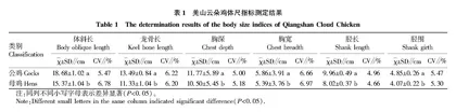 羌山云朵鸡体重·体尺指标与屠宰性状的相关性分析