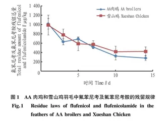 典型抗菌药物在不同品种肉鸡羽毛和皮脂中的残留规律研究