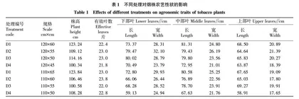适宜凉山产区烟叶质量的植烟密度研究