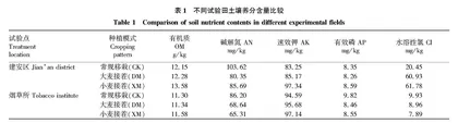 豫中烟区不同接茬种植模式对烤烟生长发育及综合效益的影响