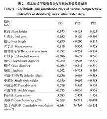 咸水胁迫对草莓生长•品质的影响及耐盐综合评价