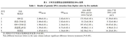 5种金边瑞香基因组DNA提取方法比较研究