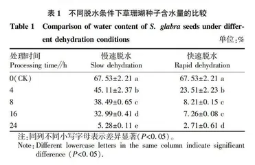不同脱水条件对草珊瑚种子萌发及生理指标的影响