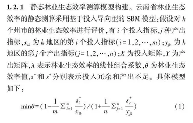 基于SBM-Malmquist 模型的云南林业生态效率测算及时空差异性研究