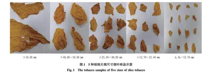 打叶片烟尺寸对细支卷烟质量的影响