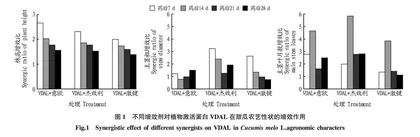 植物激活蛋白（VDAL）对设施甜瓜生长的影响及增效剂增效作用研究