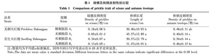 陇南无刺大红袍花椒二次嫁接后皮刺性状研究