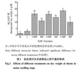 3种磷肥与褐煤配施对苗期玉米磷吸收的影响