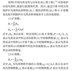 基于G-F指数的广西鸟类多样性分析