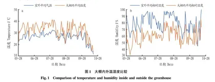 大棚柑橘园内外温湿度与土壤温度变化研究
