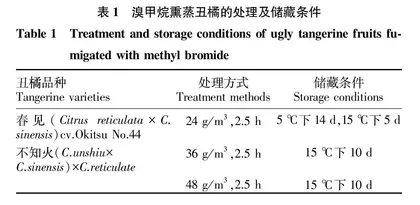 丑橘携带柑橘大实蝇溴甲烷检疫熏蒸技术研究