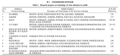 兰花病毒检测与脱毒技术研究进展