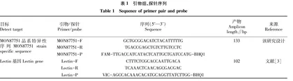 转基因大豆MON87751品系特异性实时荧光定量PCR检测方法建立