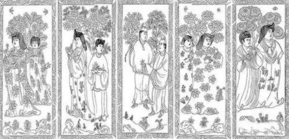 唐武惠妃石椁线刻画研究3