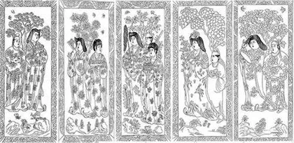 唐武惠妃石椁线刻画研究4