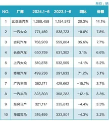 汽车销量半年考:有车企断层式领先,有经销商难完成任务1