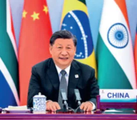 习近平主持金砖国家领导人第十四次会晤并发表重要讲话