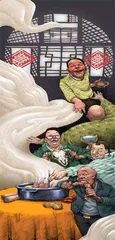 兴味盎然的陕北“打平伙”吃羊肉