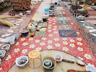 50吨碎瓷片,建汶川植物王国2