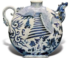 元代丝路上的青花记忆，凤首扁壶1