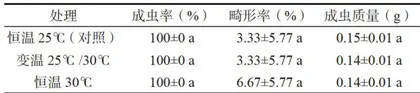 不同温度处理对十斑大瓢虫生长发育的影响2