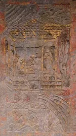 贴金彩绘围屏石榻：粟特人生活场景的再现