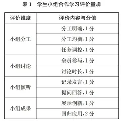 评分制小组合作学习：从“赋分”到“赋能”