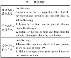 基于英语学习活动观的高中英语听说课教学初探