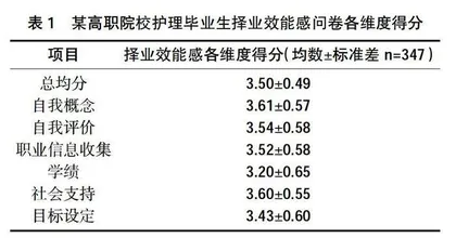 团体辅导提高护理毕业生择业效能感的应用效果研究