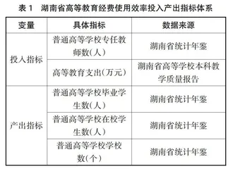 基于DEA分析法的湖南省高等教育经费使用效率评价研究