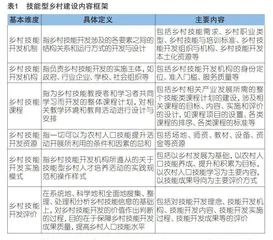 论技能型乡村建设