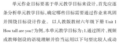 初中英语单元作业设计策略探究