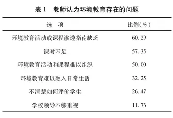 小学科学教师实施环境教育的问题与对策